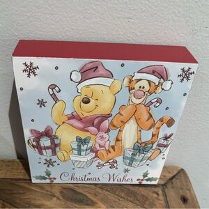 Winnie The Pooh, Christmas Wishes Wall Sign, 6” X 6”